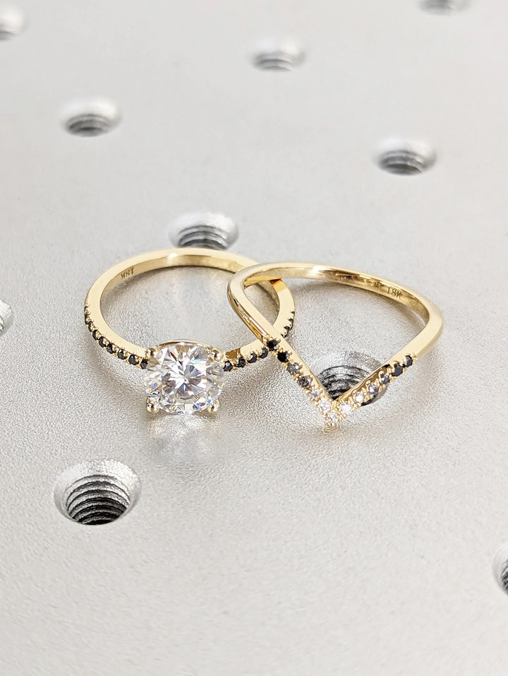 1.25CT Round Cut Pave Lab Grown Diamond Engagement Ring