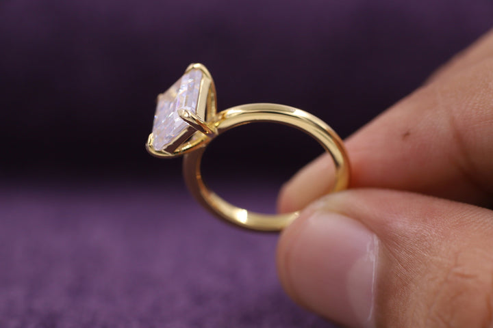 2.0CT Emerald Cut Solitaire Lab Grown Diamond Engagement Ring Proposal Ring For Her