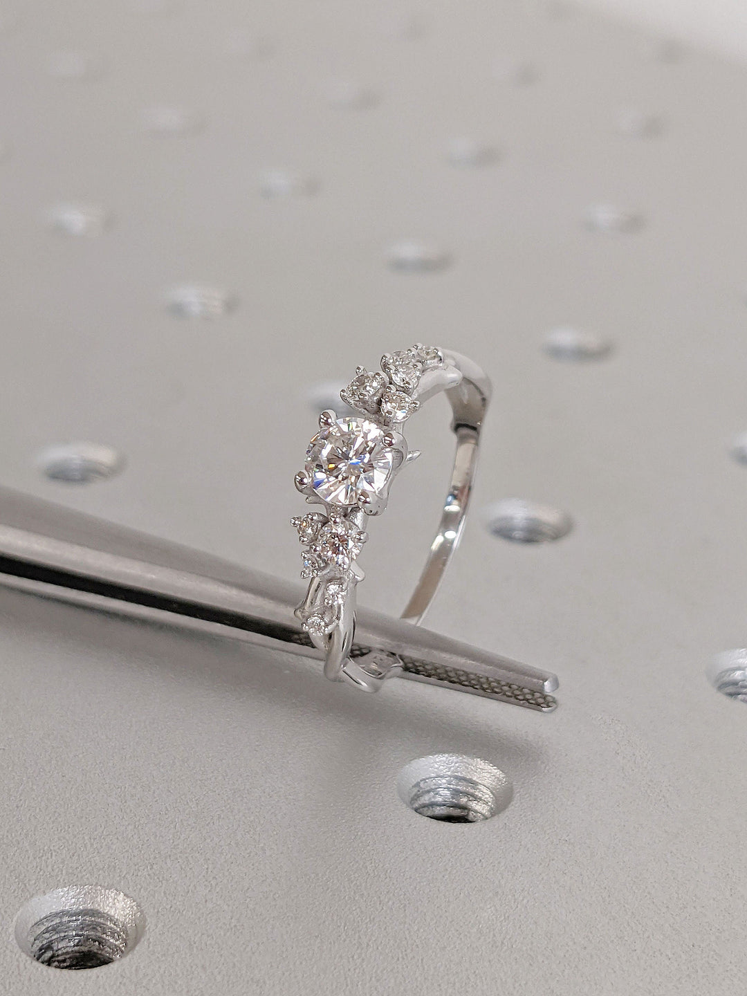 0.50CT Round Lab Grown Diamond Cluster Engagement Ring For Women