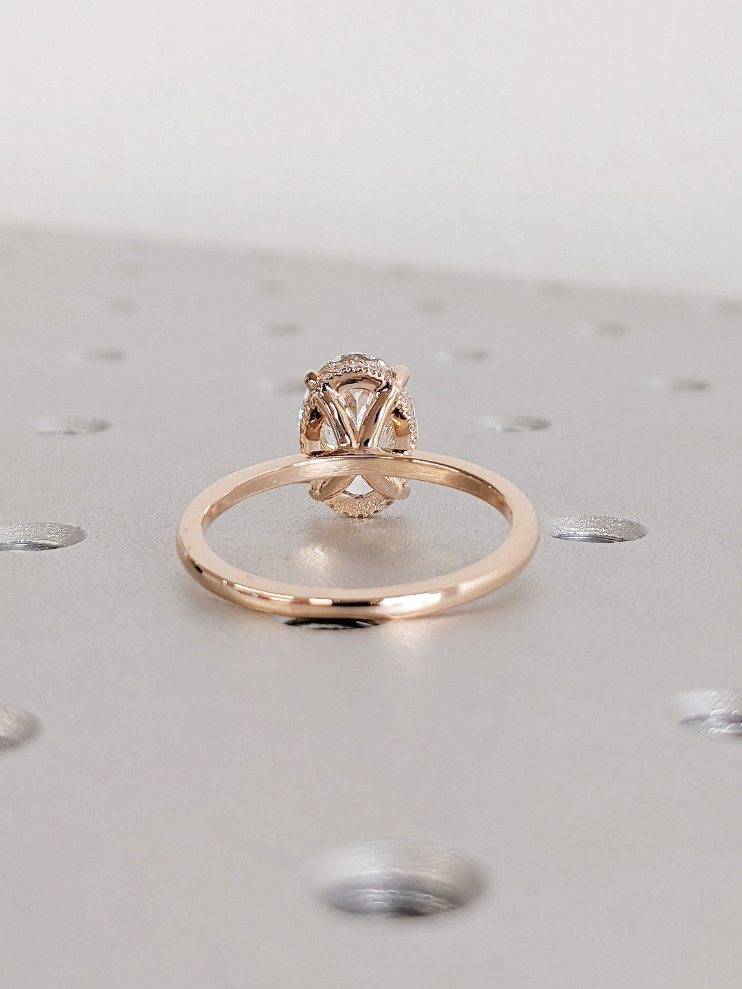 2.50CT Oval Cut Hidden Halo Lab Grown Diamond Engagement Ring Pretty Engagement Rings