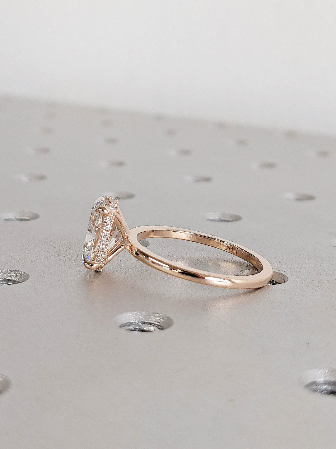 2.50CT Oval Cut Hidden Halo Lab Grown Diamond Engagement Ring Pretty Engagement Rings