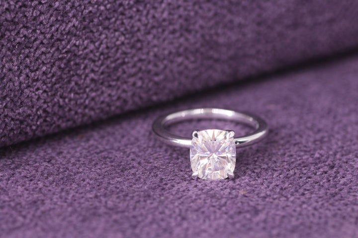 2.0CT Cushion Cut Solitaire Lab Grown Diamond Engagement Ring For Her