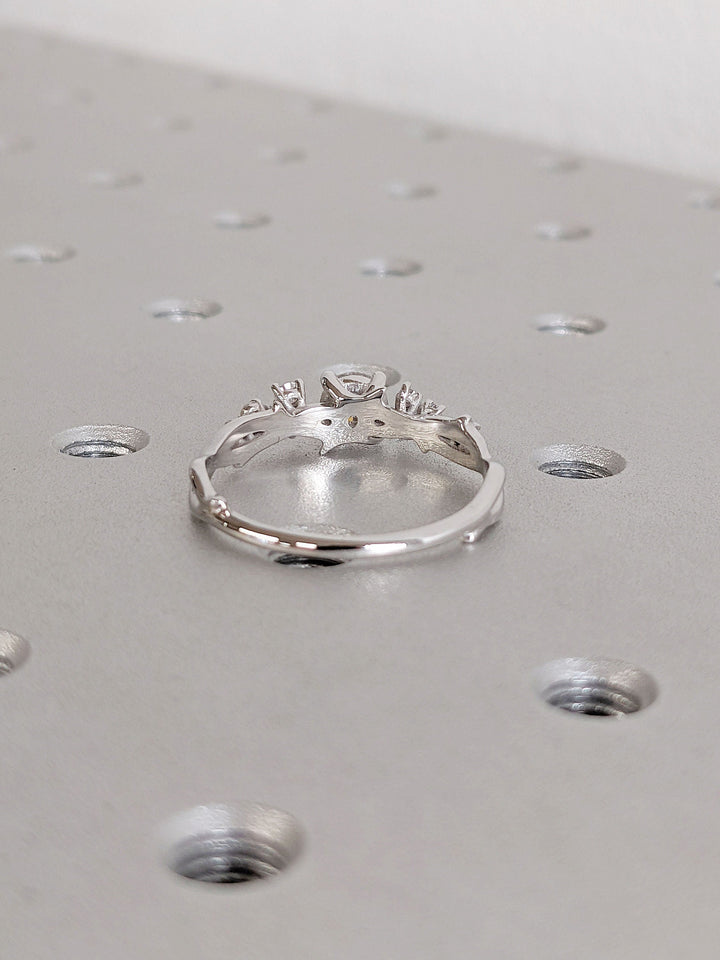 0.50CT Round Lab Grown Diamond Cluster Engagement Ring For Women