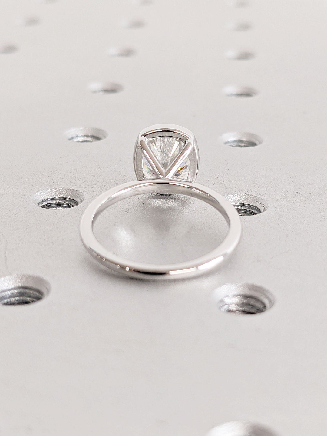 2.50CT Elongated Cushion Cut Bezel Lab Grown Diamond Engagement Ring Nature Inspired Engagement Rings