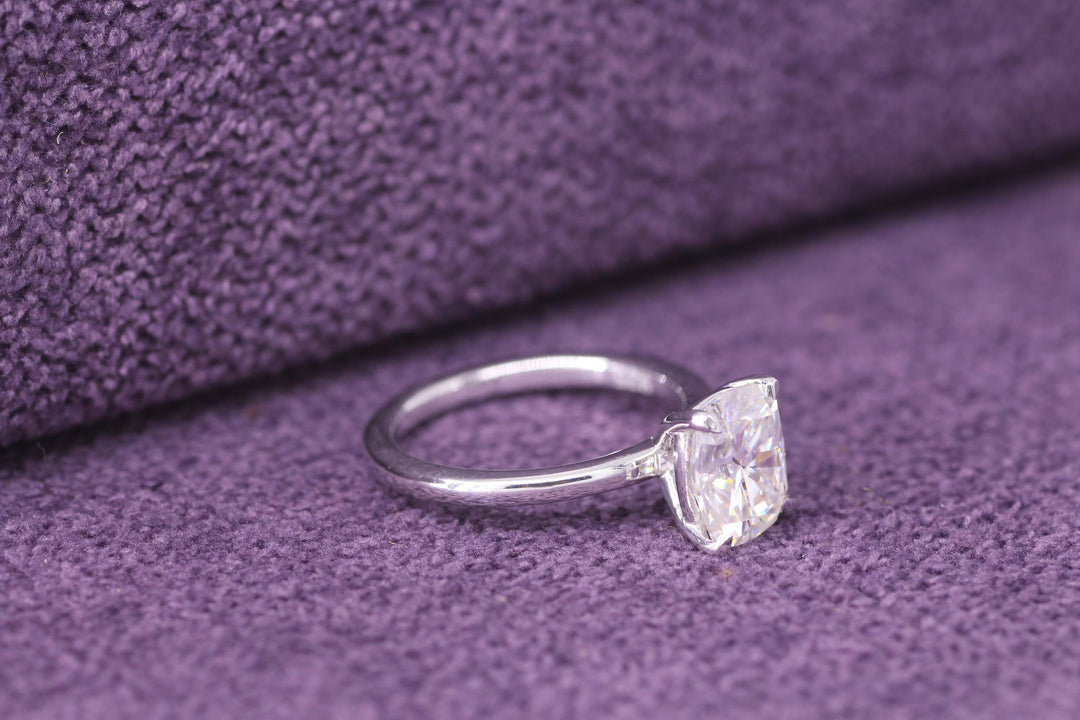2.0CT Cushion Cut Solitaire Lab Grown Diamond Engagement Ring For Her