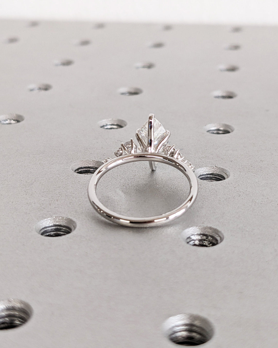 1.50CT Marquise Cut Cluster Lab Grown Diamond Engagement Ring in 18K White Gold