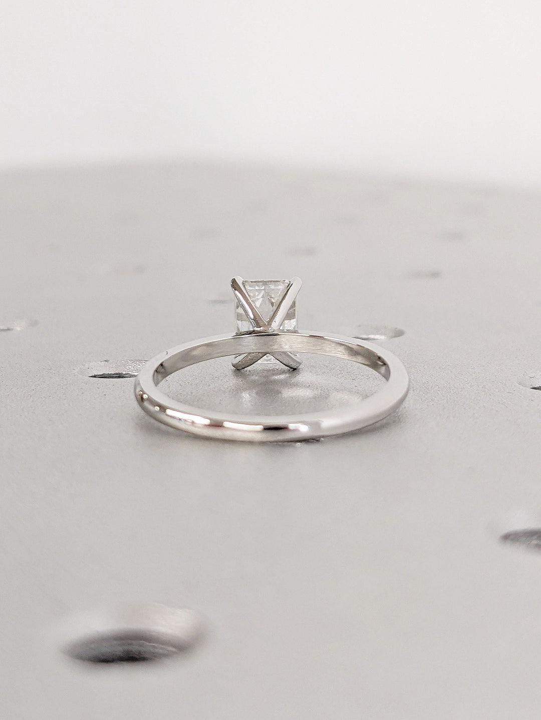 1.0CT Emerald Cut Solitaire Lab Grown Diamond Engagement Ring For Women