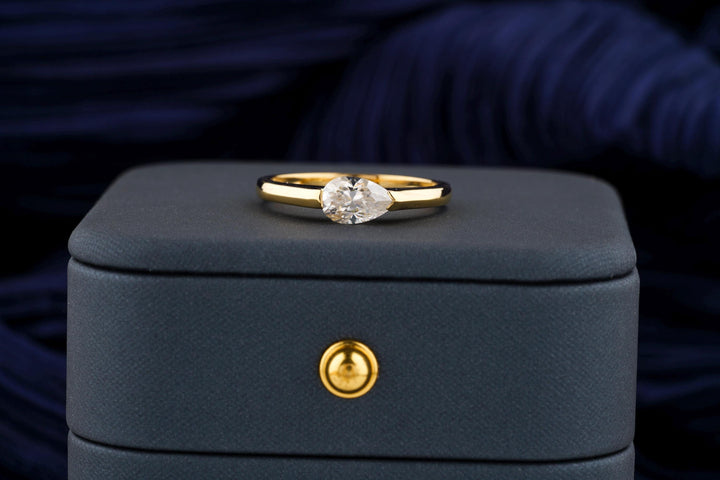0.50CT Pear Cut Solitaire Lab Grown Diamond Engagement Ring For Women