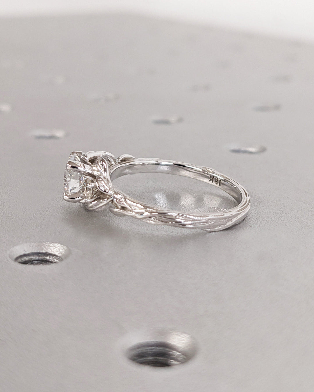 0.75CT Round Cut Three Stone Lab Grown Diamond Cluster Engagement Ring