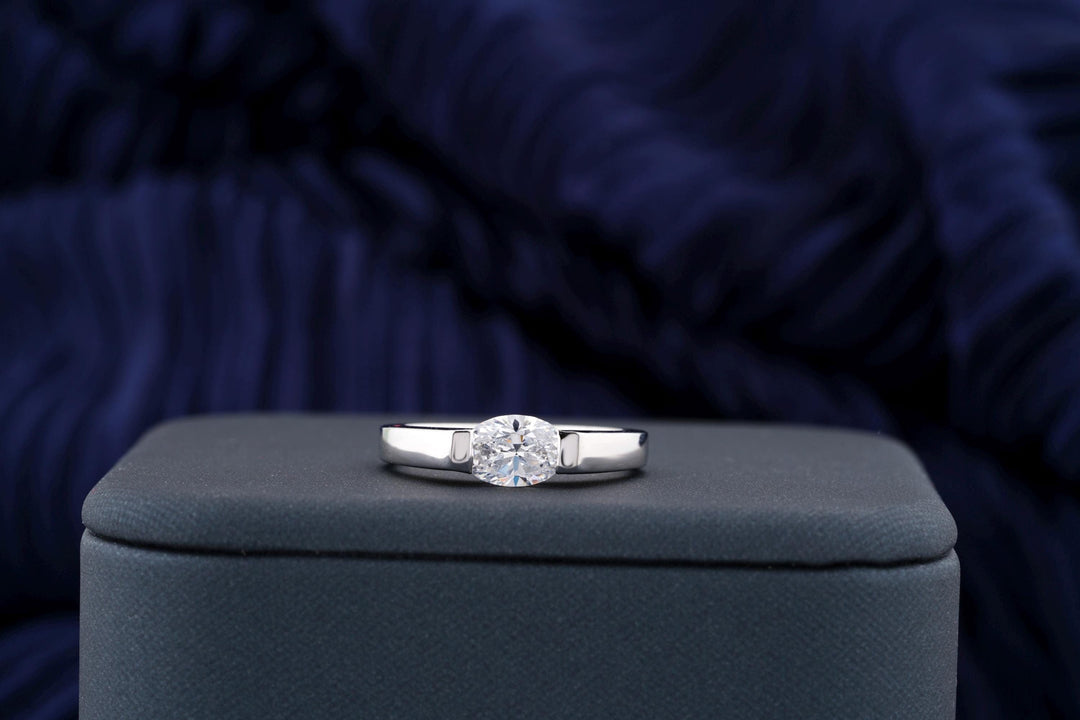 0.50CT Oval Cut Solitaire Lab Grown Diamond Engagement Ring For Women