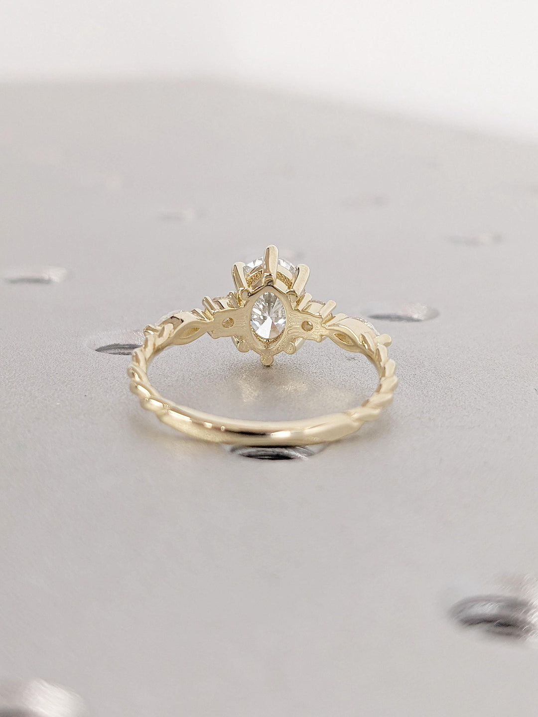 1.0CT Oval Cut Cluster Lab Grown Diamond Engagement Ring For Women