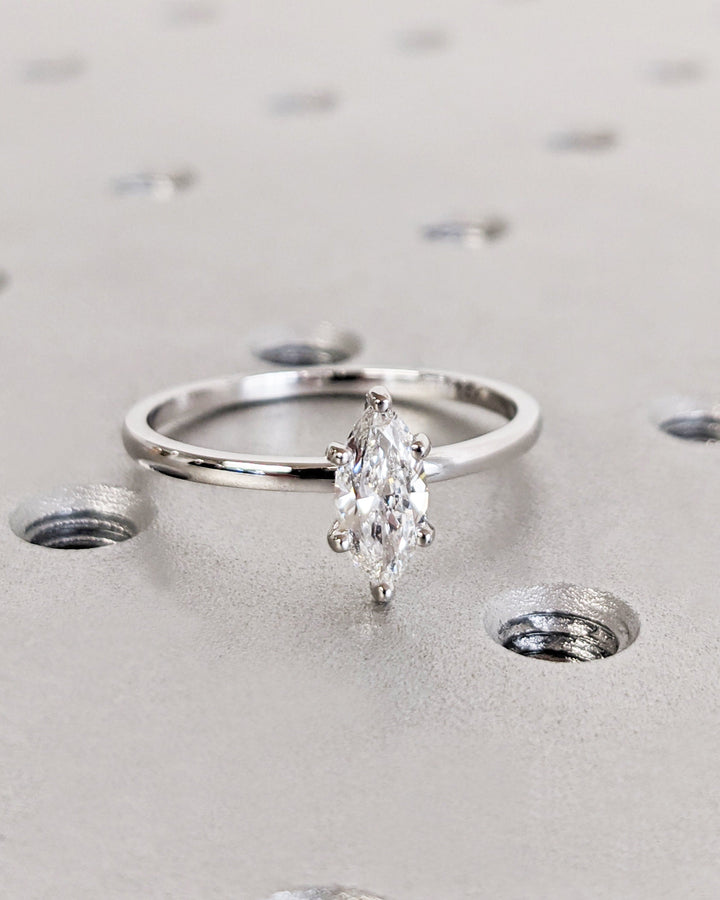 0.50CT Marquise Cut Solitaire Lab Grown Diamond Engagement Ring For Her