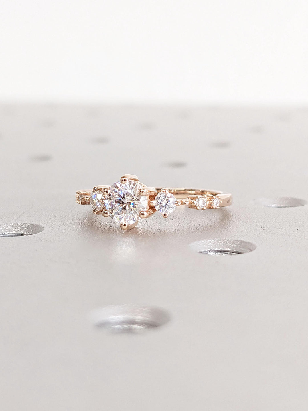 0.50CT Round Cut Cluster Lab Grown Diamond Engagement Ring For Women