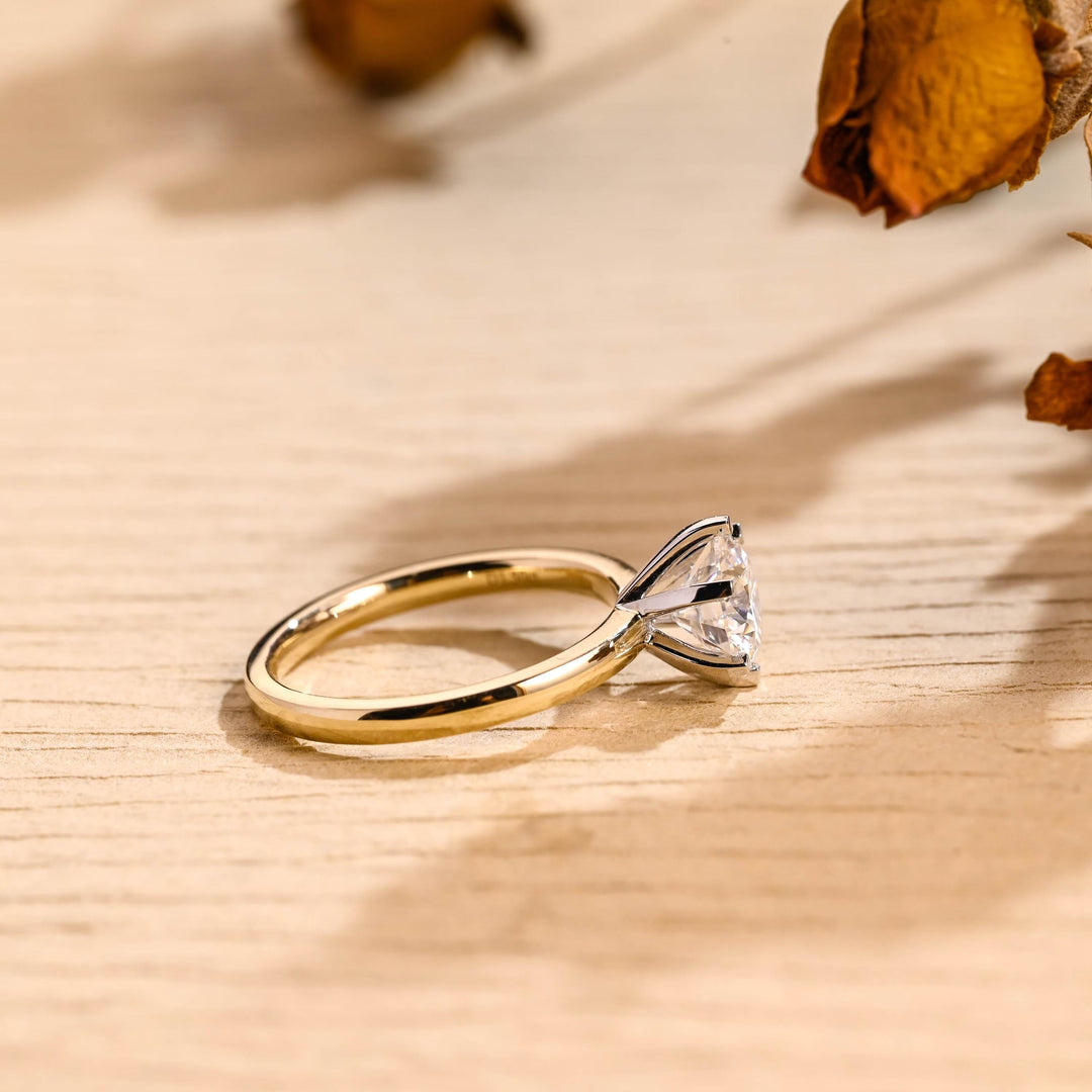 1.0CT Round Cut Solitaire Lab Grown Diamond Engagement Ring, minimalist Wedding Ring
