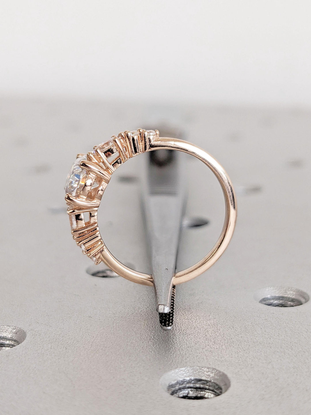 1.0CT Oval Cut Lab Grown Cluster Diamond Engagement Ring For Her
