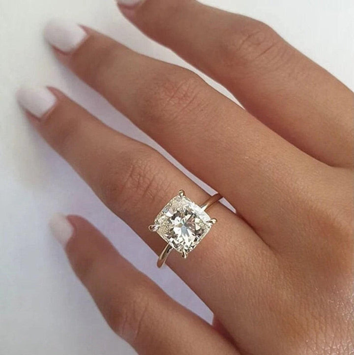 1.50CT Cushion Cut Solitaire Lab Grown Diamond Engagement Ring For Women
