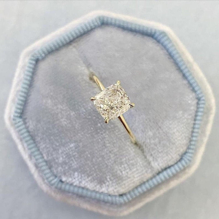 1.50CT Cushion Cut Solitaire Lab Grown Diamond Engagement Ring For Women