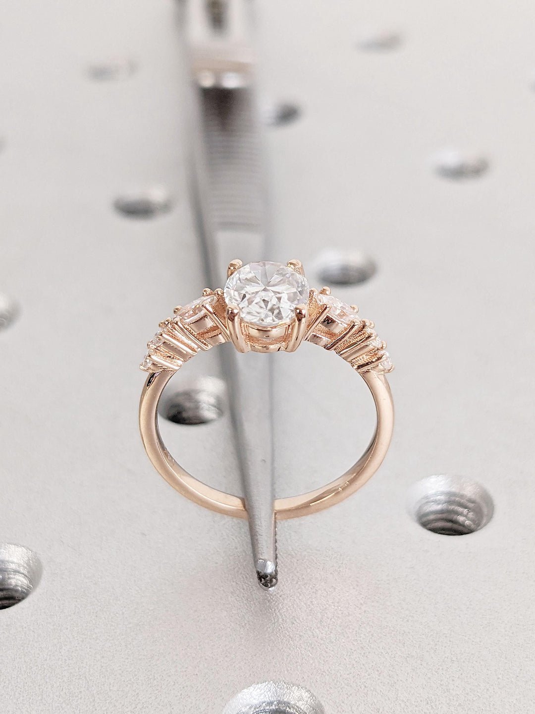 1.0CT Round Cluster Lab Grown Diamond Engagement Ring Proposal Ring For Her