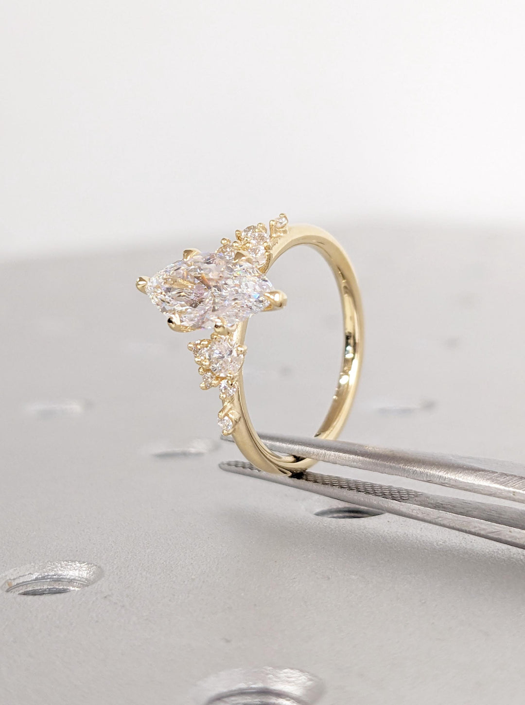 1.0CT Cluster Diamond Marquise Lab Grown Engagement Ring Anniversary Gift
