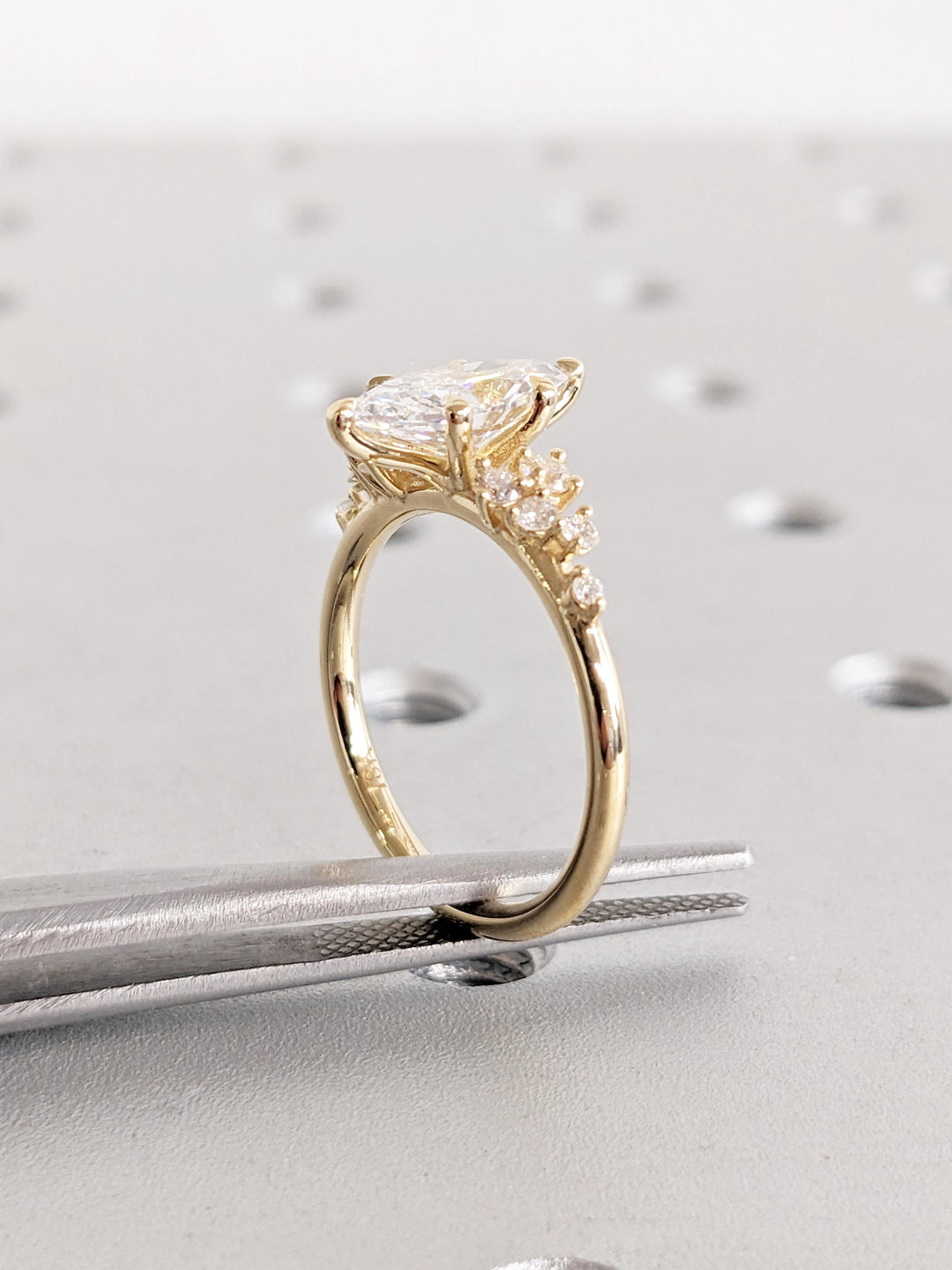 1.0CT Cluster Diamond Marquise Lab Grown Engagement Ring Anniversary Gift