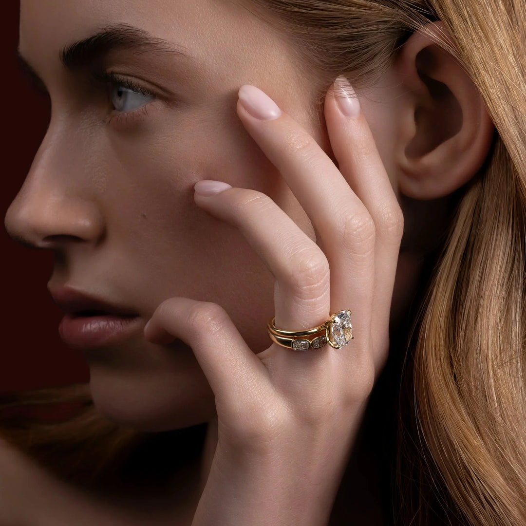 1.0CT Elongated Cushion Cut Lab Grown Diamond Solitaire Engagement Ring