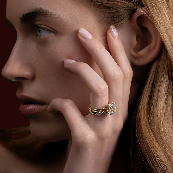 1.0CT Elongated Cushion Cut Lab Grown Diamond Solitaire Engagement Ring