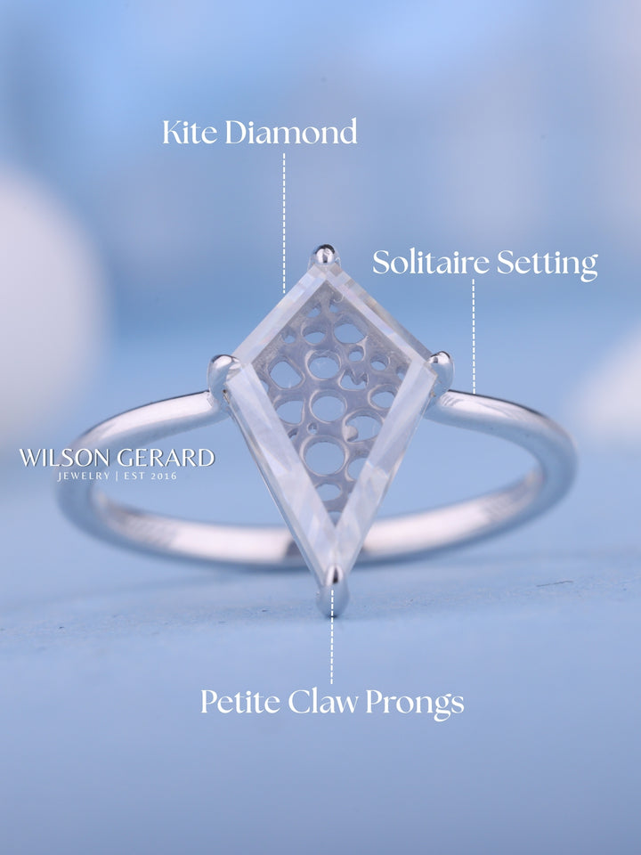 1.0CT Kite E/VS1 Lab Grown Diamond Solitaire Engagement Ring
