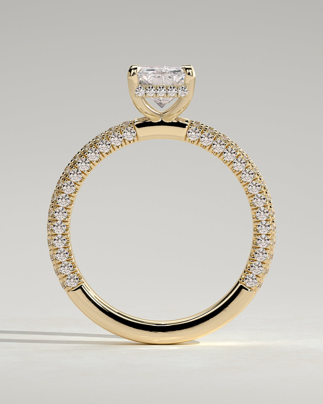 lab grown radiant diamond engagement ring