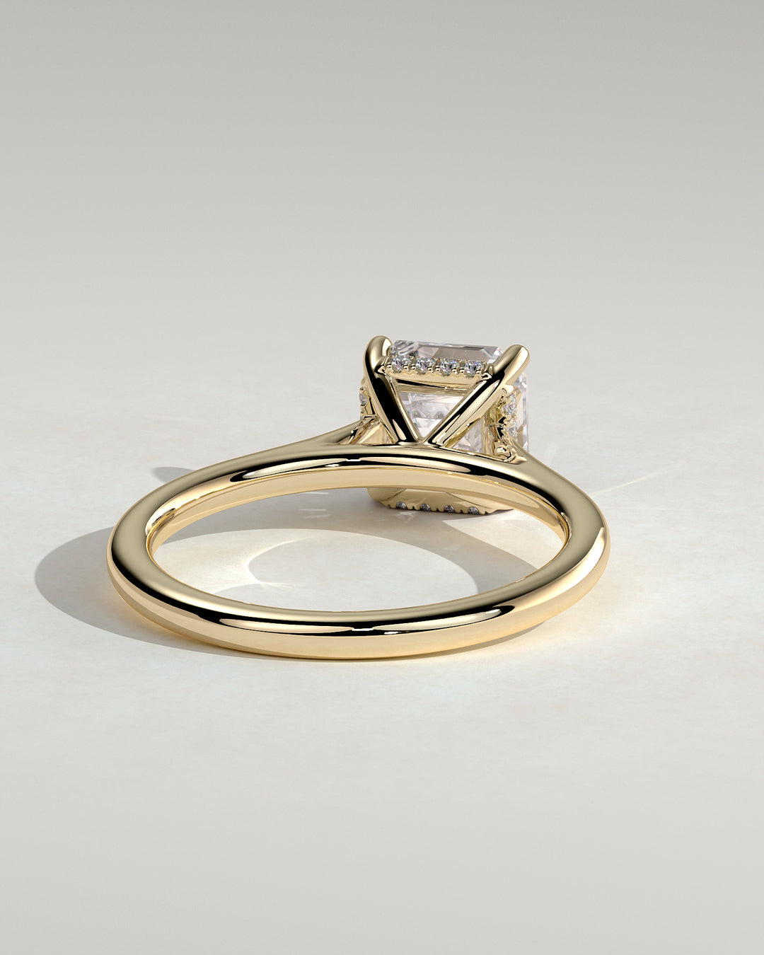 lab grown asscher cut diamond ring