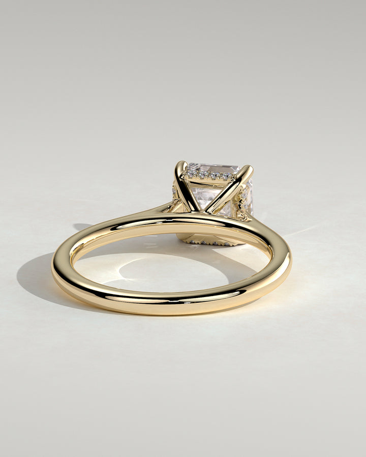 lab grown asscher cut diamond ring