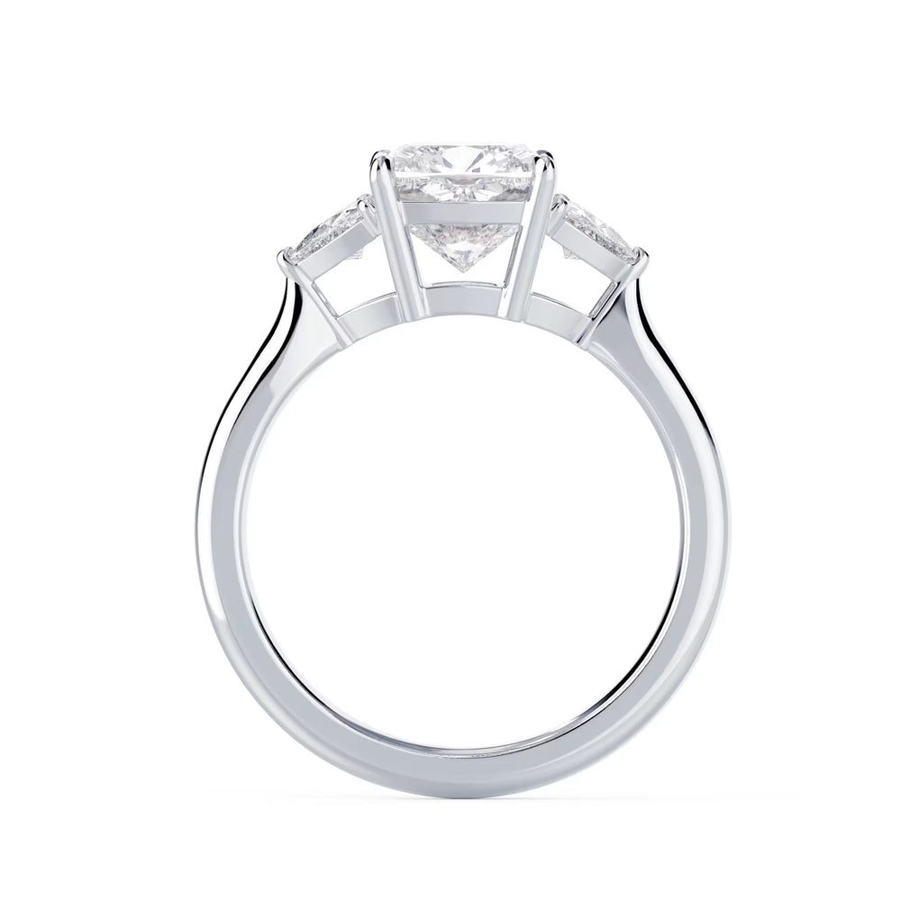 IGI certified cushion E VS2 lab diamond three stone ring