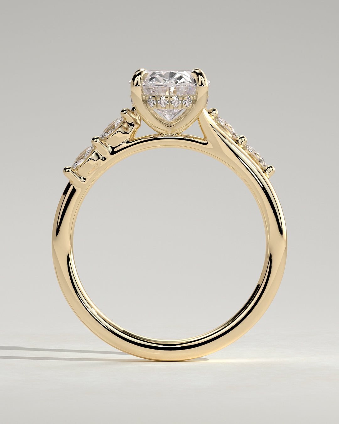 oval diamond cluster engagement ring
