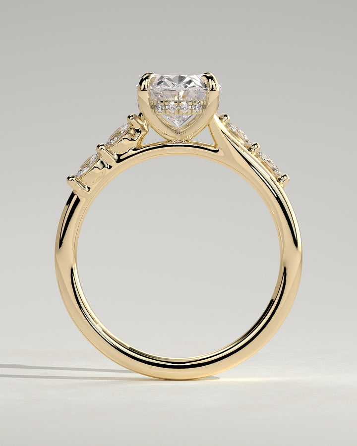 oval diamond cluster engagement ring