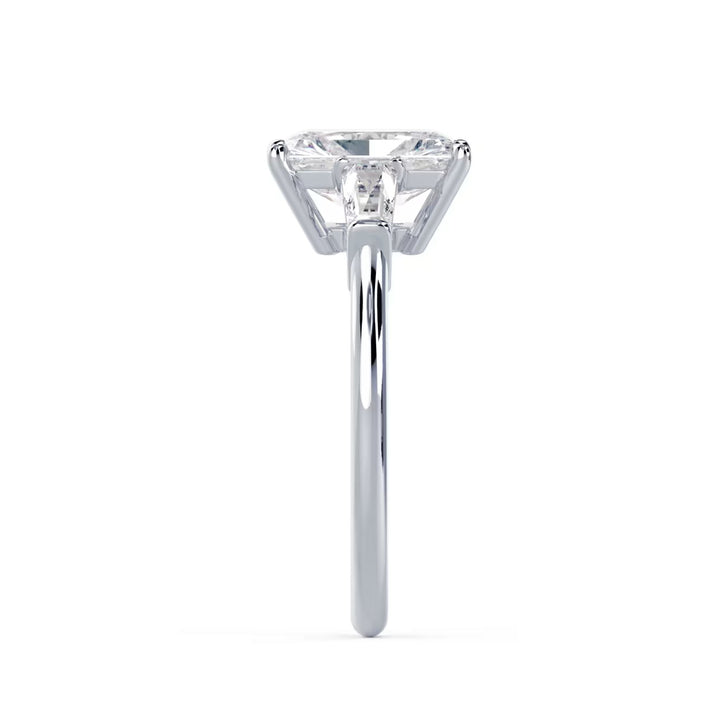 IGI certified radiant E VS2 lab diamond three stone ring