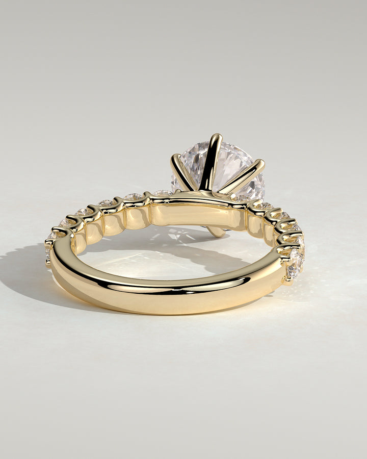 modern round engagement ring eternity band