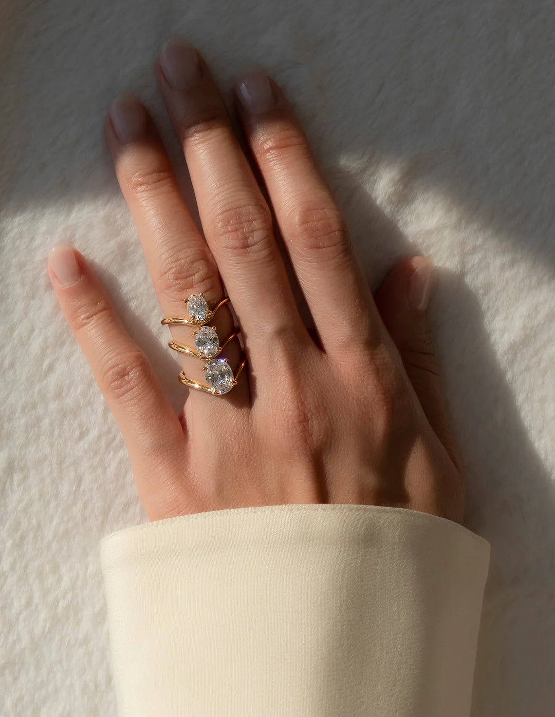 Unique oval engagement ring