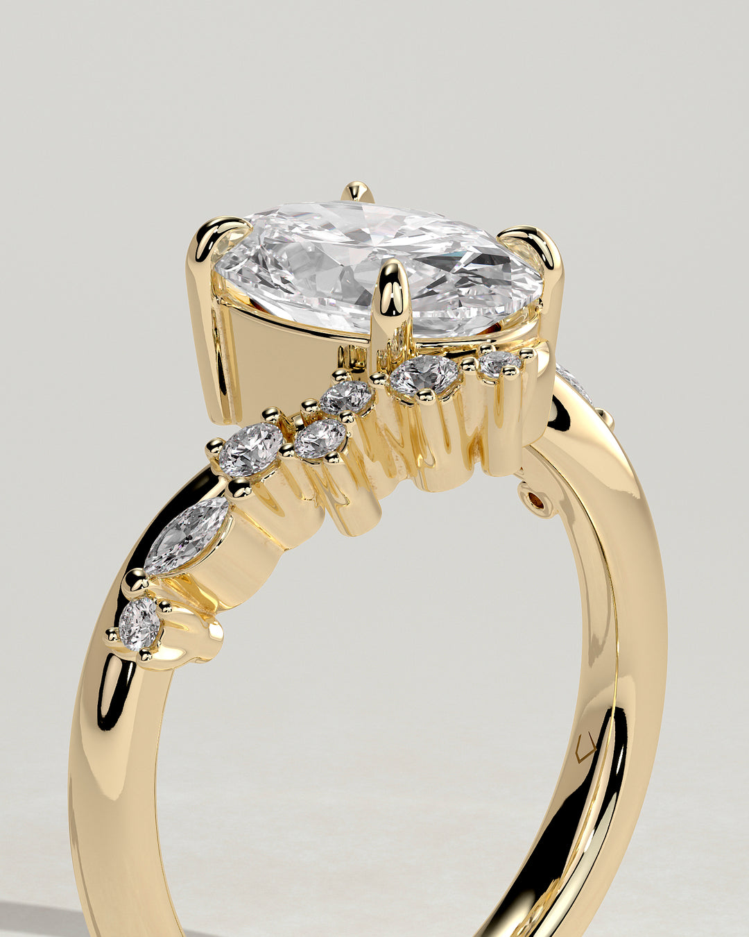 clustered diamond engagement ring

