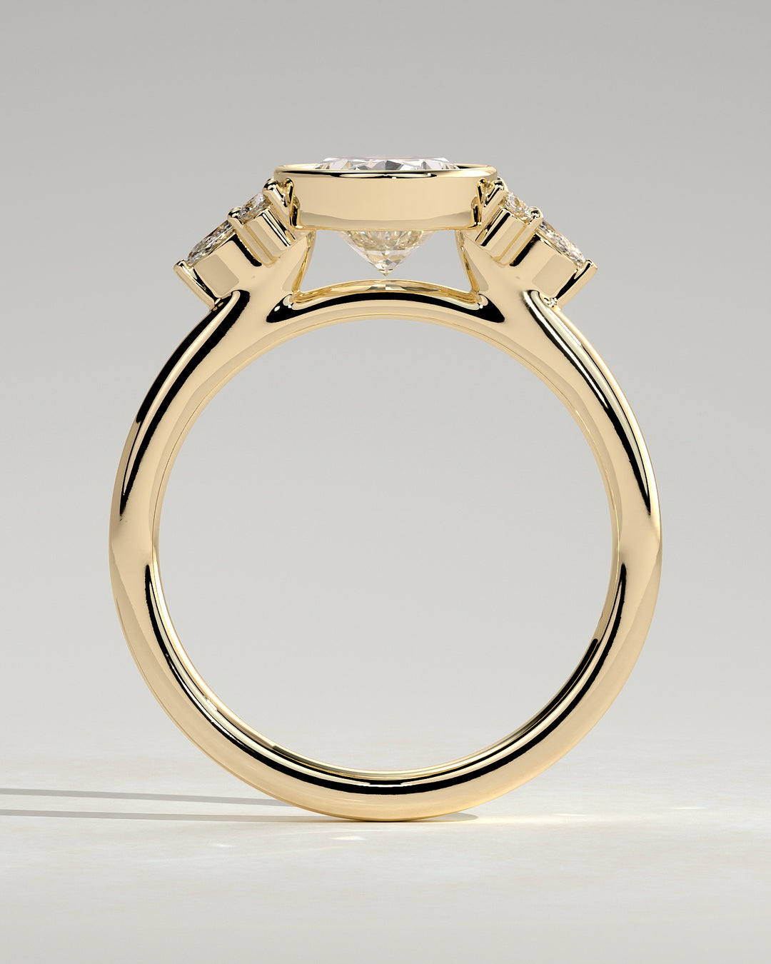 modern oval cluster engagement ring