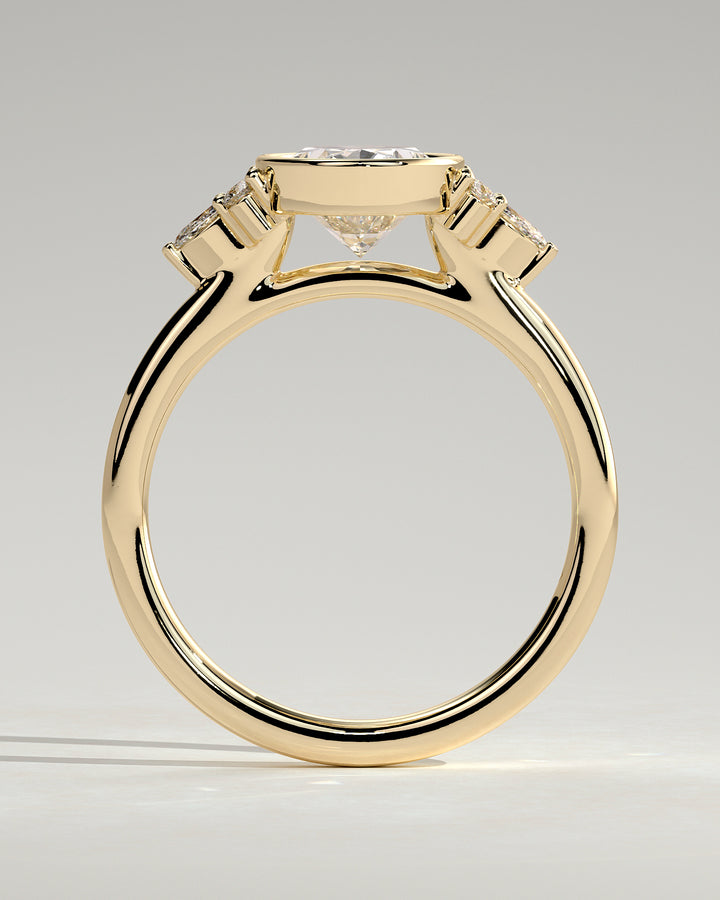 modern oval cluster engagement ring