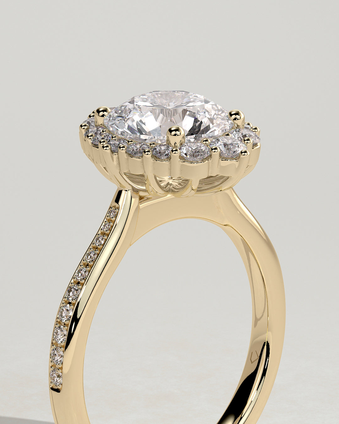 micropave halo engagement ring