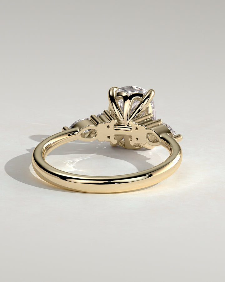 modern cushion engagement ring