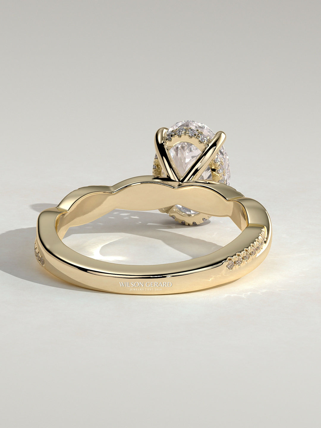 modern oval engagement ring hidden halo