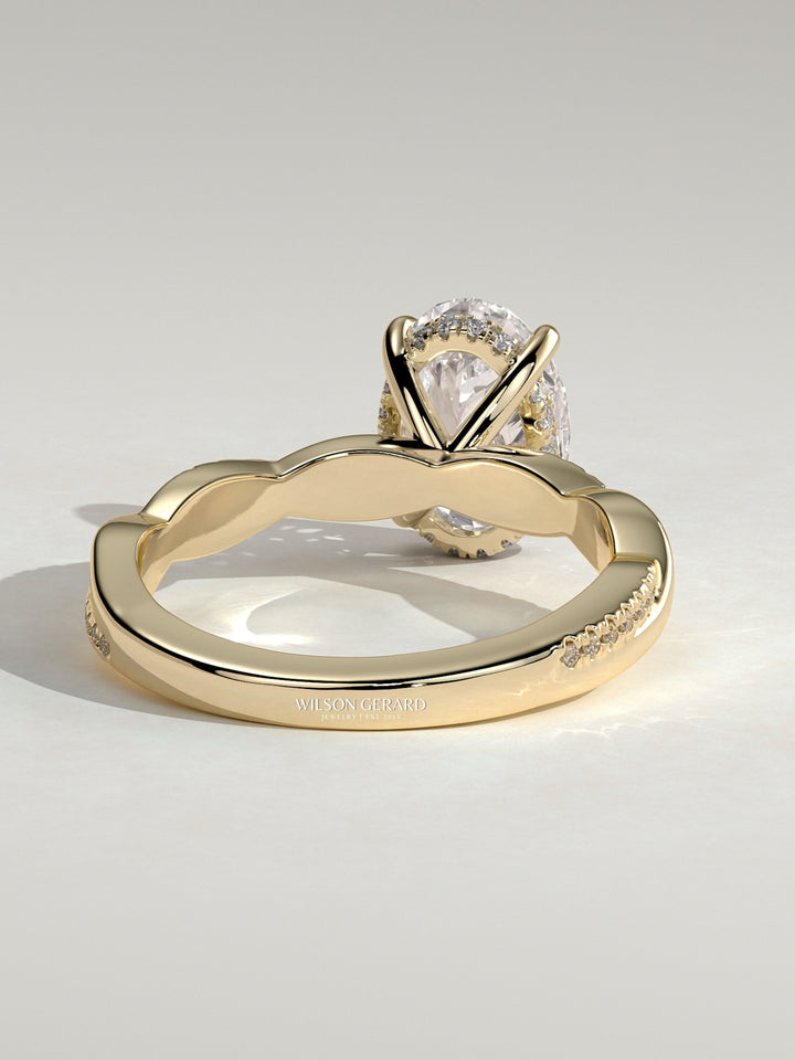 modern oval engagement ring hidden halo