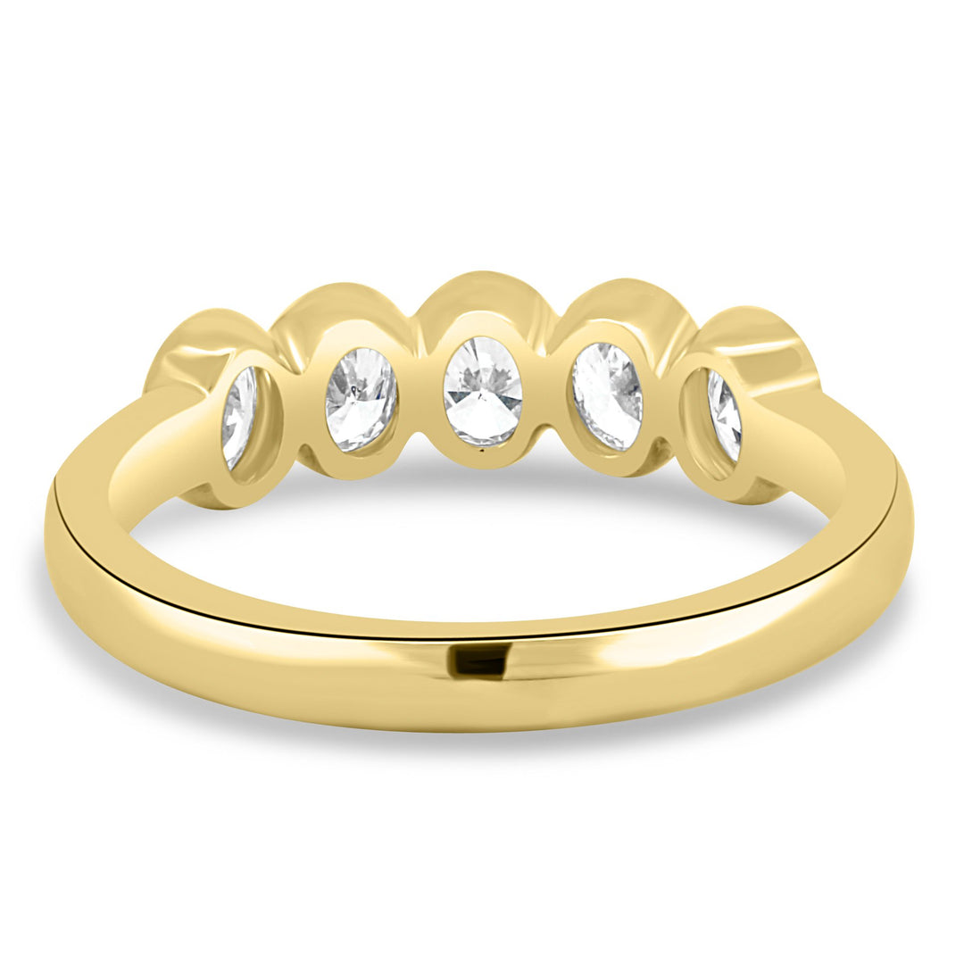 oval bezel wedding band stack