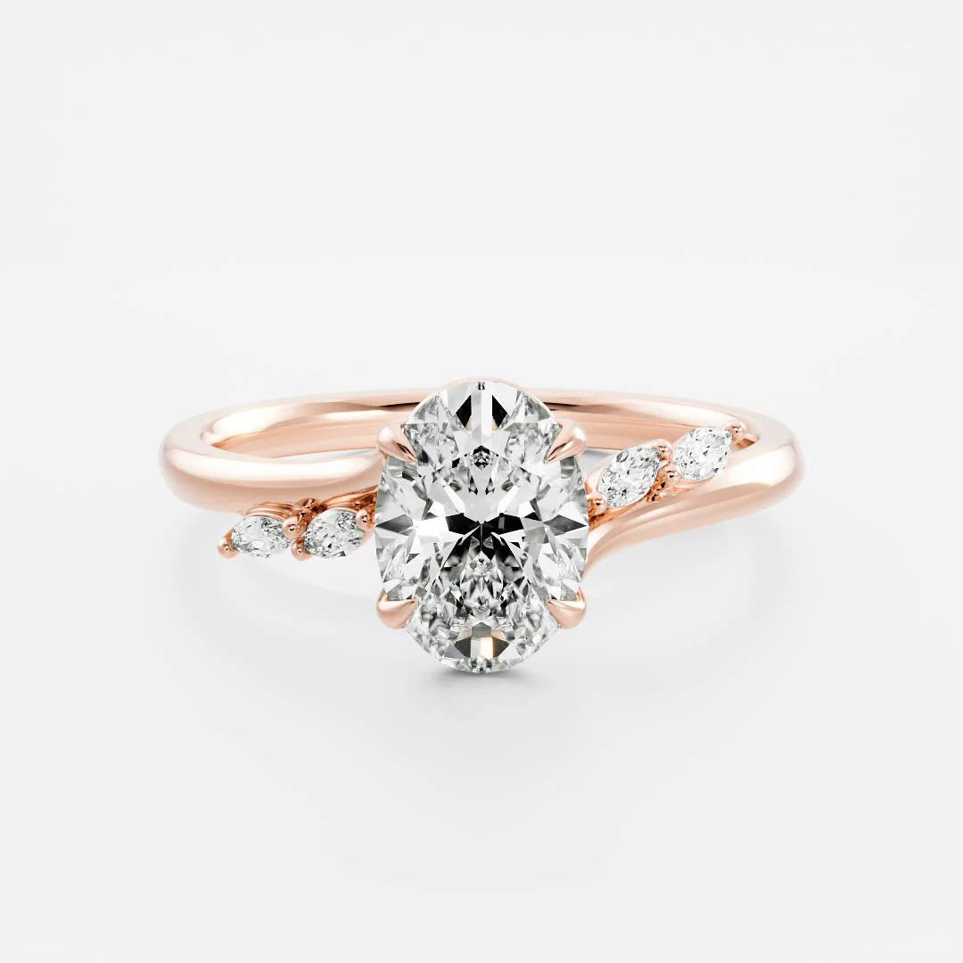 Oval Cluster Engagement Ring