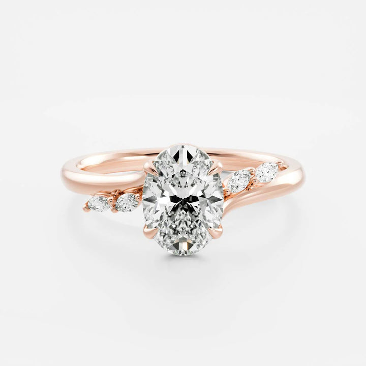 Oval Cluster Engagement Ring