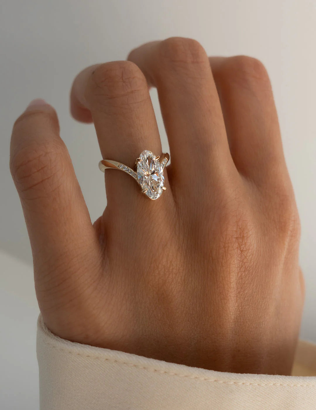 Oval diamond bridal set