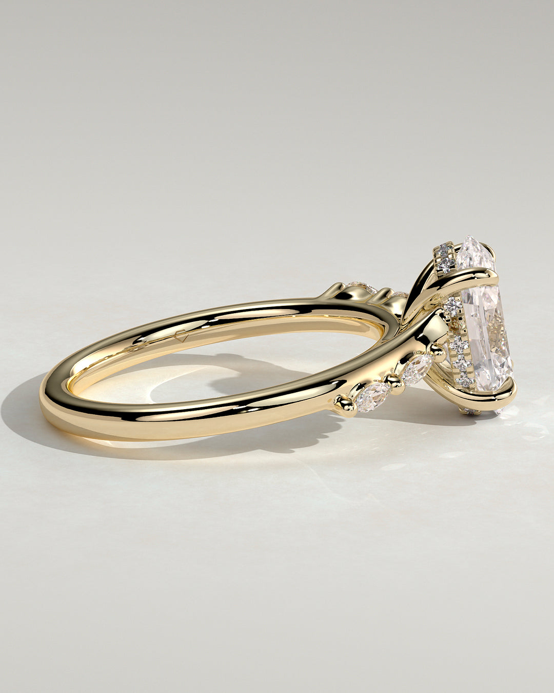hidden halo cluster engagement ring oval