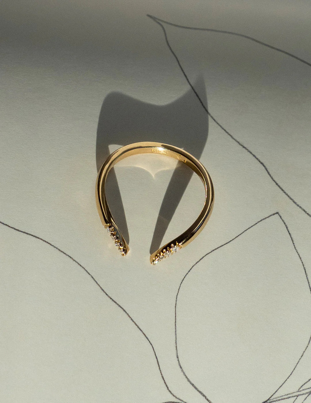 Modern oval engagement ring