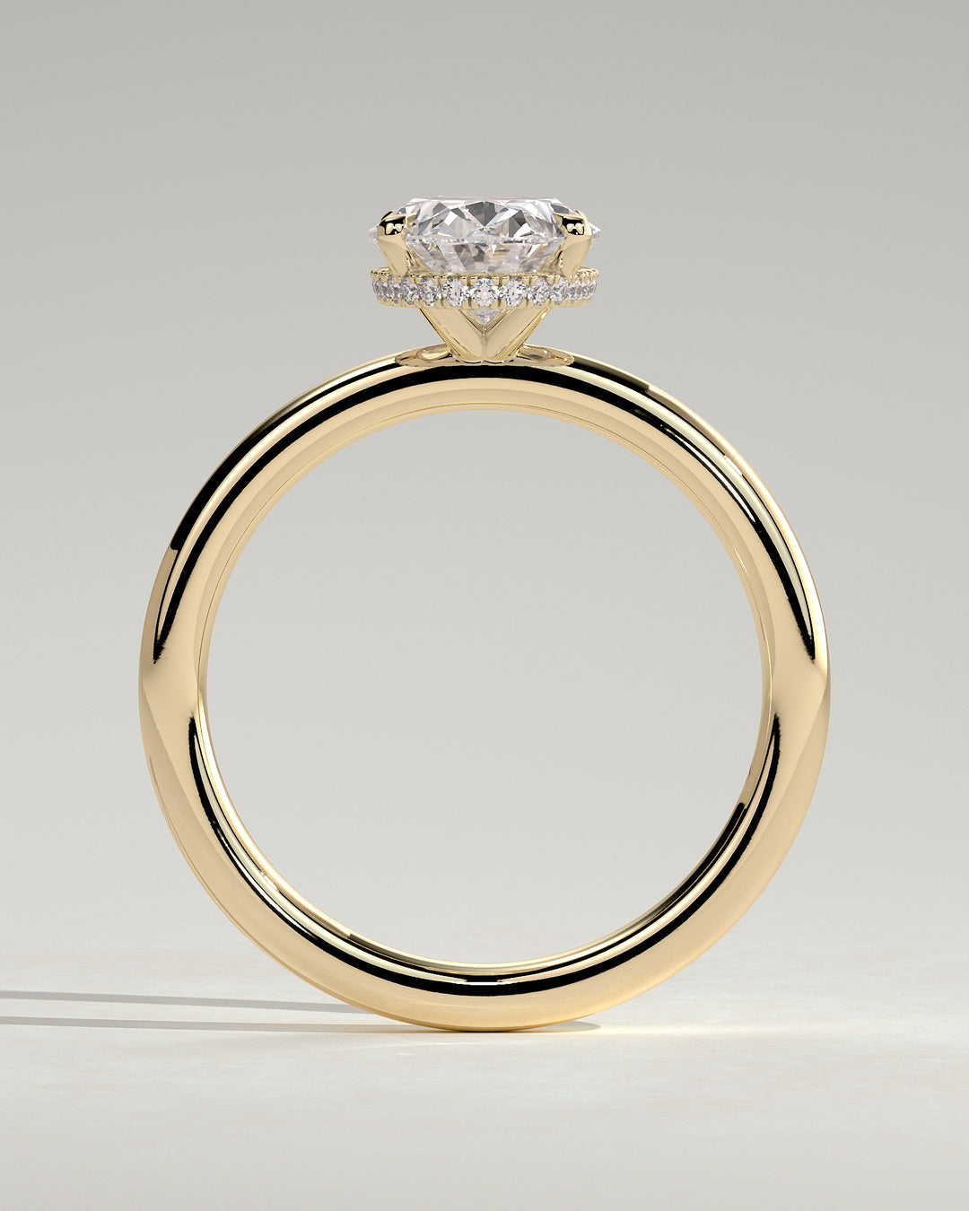 oval engagement ring hidden halo gold